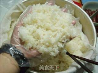 香肠肉松粢饭的做法步骤：4