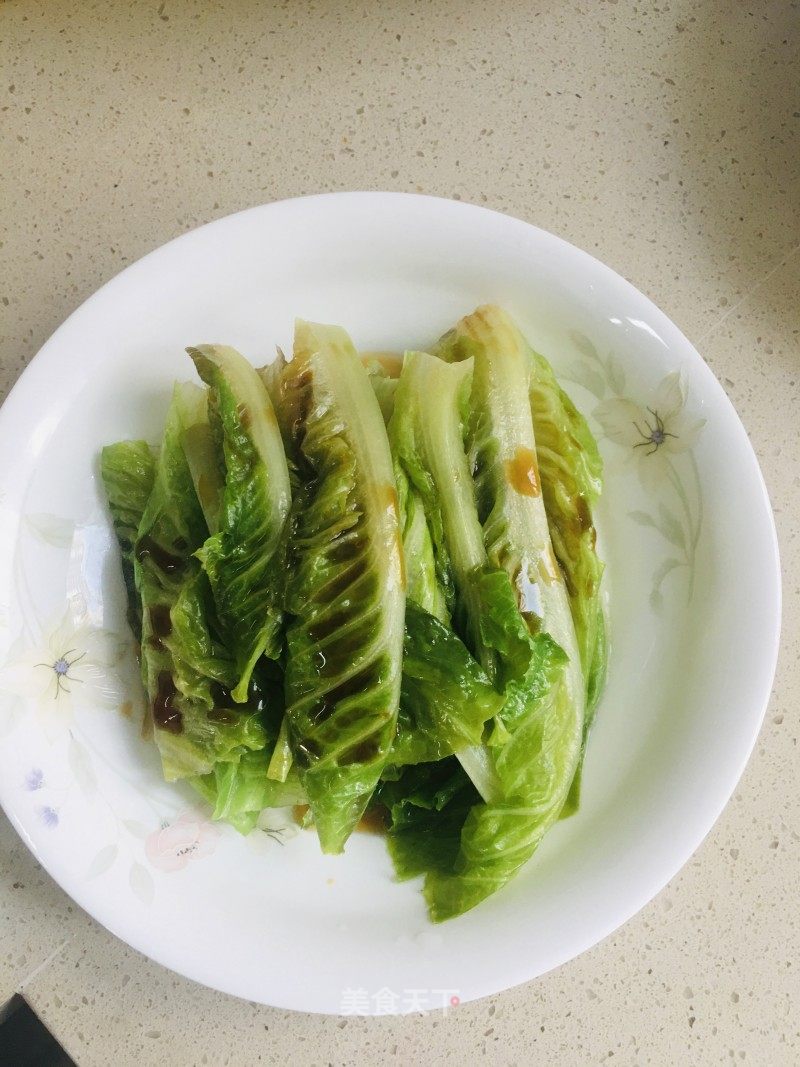 蒸鱼豉油淋生菜的做法