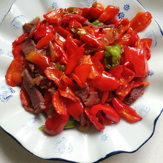 徽州火腿炒红椒的做法