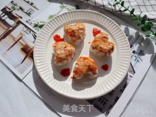 海苔火腿饭团（剩米饭花样吃法）的做法步骤：8