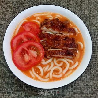 黑椒鸡腿肉番茄乌冬面的做法步骤：11