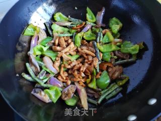 茄子青椒炒肉片的做法步骤：9